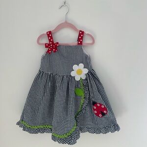 Rare Editions Navy and White Gingham Dress